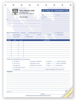 240T Letters of Transmittal personalized with your business information