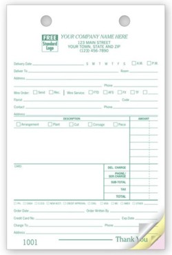 5143 Florist Sales Form personalized with your business information